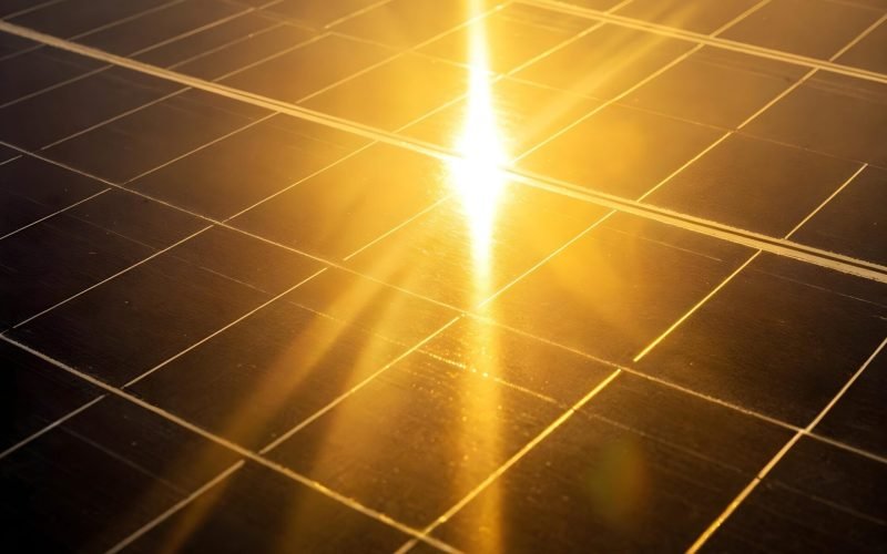 solar-panel-closeup-with-sun-flare